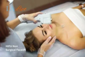 Woman having Hi-Fu to reduce wrinkles Abingdon-on-Thames.